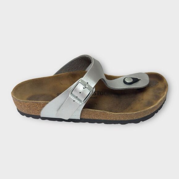 Birkenstock Gizeh Metallic Silver Thong Sandals Women Size EU 37 / US 6-6.5 - Picture 6 of 8